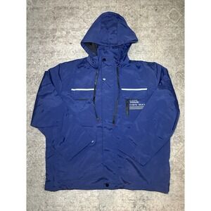 Leduntino Find Your Own Way Windbreaker Hooded Waterproof Jacket Navy Blue